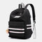 Women USB Charging Waterproof Cartoon Backpack School Bag - Black