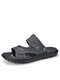 Men Two Ways Wearing Open Toe Soft Hole Beach Water Sandals - Gray