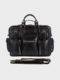 Men Leather Briefcase 14 Inch Soft Genuine Leather Multifuntion Laptop Messenger Bag - Black
