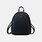 Women Casual Solid Large Capacity Backpack - Black