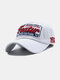 Unisex Cotton Letter Embroidery Patch All-match Sunscreen Baseball Cap - White