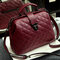 Stylish Doctor Bag Vintage Shoulder Bag PU Leather Crossbody Bag Phone Bag - Wine Red