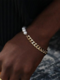 Trendy Hip Hop Pearl Beads Cuban Chain Patchwork Geometric-shaped Stainless Steel Bracelet Necklace - Golden Bracelet