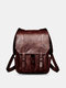 Multifunction Vintage Multi-pocket Casual Rub Color Faux Fur Backpacks - Coffee