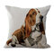 Cute Pet Dog Printed Decoration Cushion Cover Square Cotton Linen Pillowcase - #6