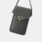 Women Love Pattern Touch Screen Card Holder 6.3 Inch Phone Bag - Dark Grey