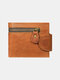 Men Retro Genuine Leather Cowhide Multi-card Slots Money Clips Multifunction Wallet - Brown