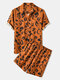 Mens Leopard Print Summer Light Causal Designer Suits - Brown suit