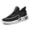 Men Light Weight Cloth Fabric Lace Up Daily Running Sport Casual Shoes - Black