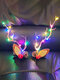 Cocar de Natal adorável e luminosa pinha em forma de alce grampo de cabelo decorativo de plástico para a cabeça - #03