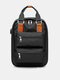 Women Nylon Casual Anti-Theft Large Capacity Comfy USB Port Backpack - Black