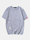 Mens Plain Solid Color Little Tag T-shirts - Grey