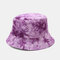 Tie-dye Ink Painting Pattern Fisherman Hat Double-sided Basin Hat Sun Hat - Purple