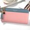 Women Stylish PU Leather Multi-slots Long Wallet Card Holder Purse - Pink