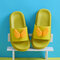 Unisex Kids Angel Wings Decor Non Slip Soft Sole Cute Slippers - Green
