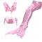 3Pcs Girls Mermaid Tail Bikini Bathing Suit Costume Swimwear For 4Y-13Y - Pink