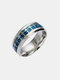 1 Pcs Casual Simple Style Unique Cross Stainless Steel Fashion Men's Ring - Blue