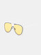 Unisex Double-layer Lens Large Frame Letter Pattern UV Protection Personality Sunglasses - #03