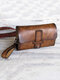 Men Genuine Leather Vintage 6.5 Inch Phone Bag Pen Loops Waist Bag Clutch Bag - Brown