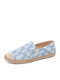 SIKETU Women Comfy Denim Ripped Design Espadrilles Flats Loafers - Light Blue