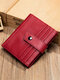Men RFID Genuine Leather Cow Leather Multi-card Slots Money Clips Foldable Card Holder Wallet - Red