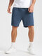 Pantalones cortos con cordón para hombre Chevron Patrón Texture Preppy con bolsillo - azul