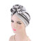Womens Ethnic Style Beanies Cap Casual Cotton Solid Bonnet Hat - Grey