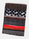 Women Artificial Cashmere Dual-use Striped Lattice Dot Print Fashion Warmth Shawl Scarf - Black