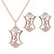 Elegant Jewelry Set Opal Rhinestone Earrings Necklace Jewelry Set for Women - White