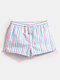 ChArmKpr Men Stripe Swim Trunks Drawstring Quick Drying Mini Shorts Running Lounge Shorts with Lining - Striped