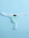 Men Sexy Lace Bikini Thongs G-string Thin Transparent Breathable Stretch Low Rise Underwear - Lake Blue