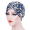 Womens Farmhouse Style Floral Cotton Beanie Hats Casual Flexible Caps Muslim Headband - #2