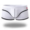 Men Sexy Mesh Breathable Nylon Enhancing Pouch Underwear Low Waist U Shaped Boxers Brief - White