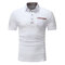 Casual Plaid Patchwork Slim Fit Pocket Short Sleeve Golf Shirts For Men - White