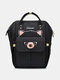 Women Multi-function Panda Pattern USB Charging Large Capacity Splashproof Travel Mommy Backpack - Black