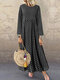 Polka Dot Empire Waist Casual Plus Size Maxi Dress - Black