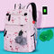Women USB Charging Printed 15.6 Inch Laptop Pocket Fluffy Ball Large-capacity Backpack - #07
