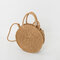 Round Straw Bags Summer Beach Bags Crossbody Bags For Women - Brown 1
