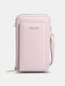 Women 6.5 inch Touch Screen Crossbody Phone Bag Faux Leather Large Capacity Multi-Pocket Waterproof Clutch Bag - Purple