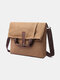 Vintage Canvas Solid Foldable Crossbody Bag Shoulder Bag Handbag - Coffee