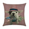 3D Cute Cachorro Padrão Capa de almofada de linho e algodão Capa de almofada para carro para casa e escritório Fronhas - #17