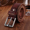 Genuine Leather Men's Belt Casual Waistband Waist Strap Smooth Pin Retro Belt - Brown