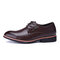 Men Classic Pointed Toe Lace Up Bsiness Formal Dress Shoes - Brown