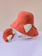 Women Cotton Cloth Casual Outdoor Bowknot Back Brim Extended Foldable Sunshade Bucket Hats - Red
