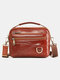 Men Genuine Leather Multifunction Multi-carry 4 Card Slots Crossbody Bag Waist Bag - Brown 1