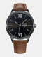 18 Colors Faux Leather Men Business Casual Normal Quartz Watches - #10