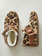 Plus Size Women Comfy Suede Warm Lining Belt Buckle Ankle Boots - Leopard