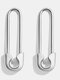 Trendy Simple Safety Pin Shape Alloy Earrings - Silver