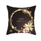 Golden Black Christmas Series Microfiber Cushion Cover Home Sofa Winter Soft Throw Pillow Case - #6
