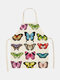 Butterfly Pattern Cleaning Colorful Aprons Home Cooking Kitchen Apron Cook Wear Cotton Linen Adult Bibs - #13